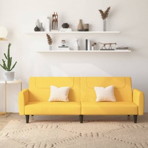 Καναπές Κρεβάτι Διθέσιος Κίτρινος Υφασμάτινος