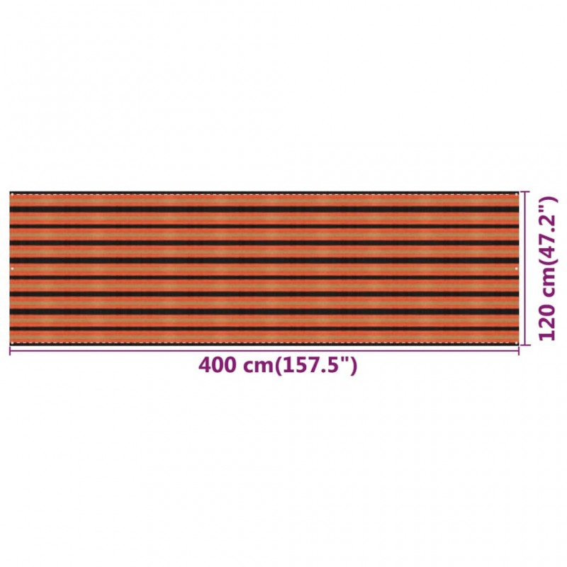 Διαχωριστικό Βεράντας Πολύχρωμο 120 x 400 εκ. από HDPE