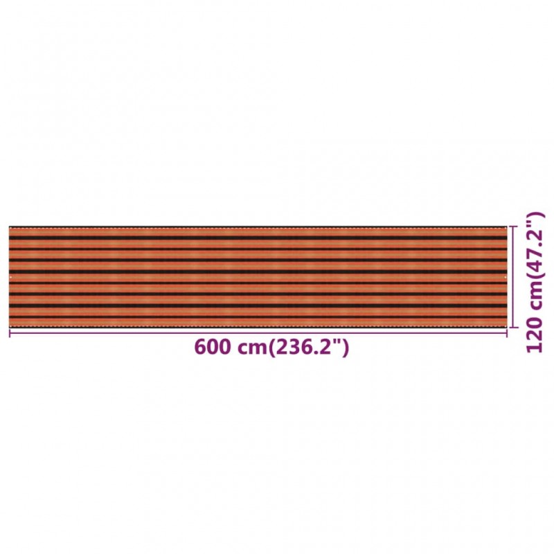 Διαχωριστικό Βεράντας Πολύχρωμο 120 x 600 εκ. από HDPE
