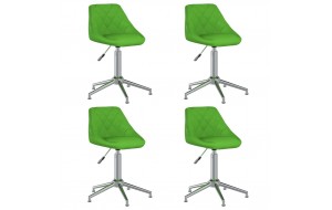 Καρέκλες Τραπεζαρίας Περιστρεφόμενες 4 τεμ. Πράσινες Δερματίνη