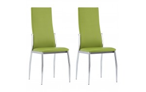 Καρέκλες Τραπεζαρίας 2 τεμ. Πράσινες από Συνθετικό Δέρμα