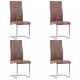 Καρέκλες Τραπεζαρίας «Πρόβολος» 4 τεμ. Καφέ Συνθετικό Καστόρι