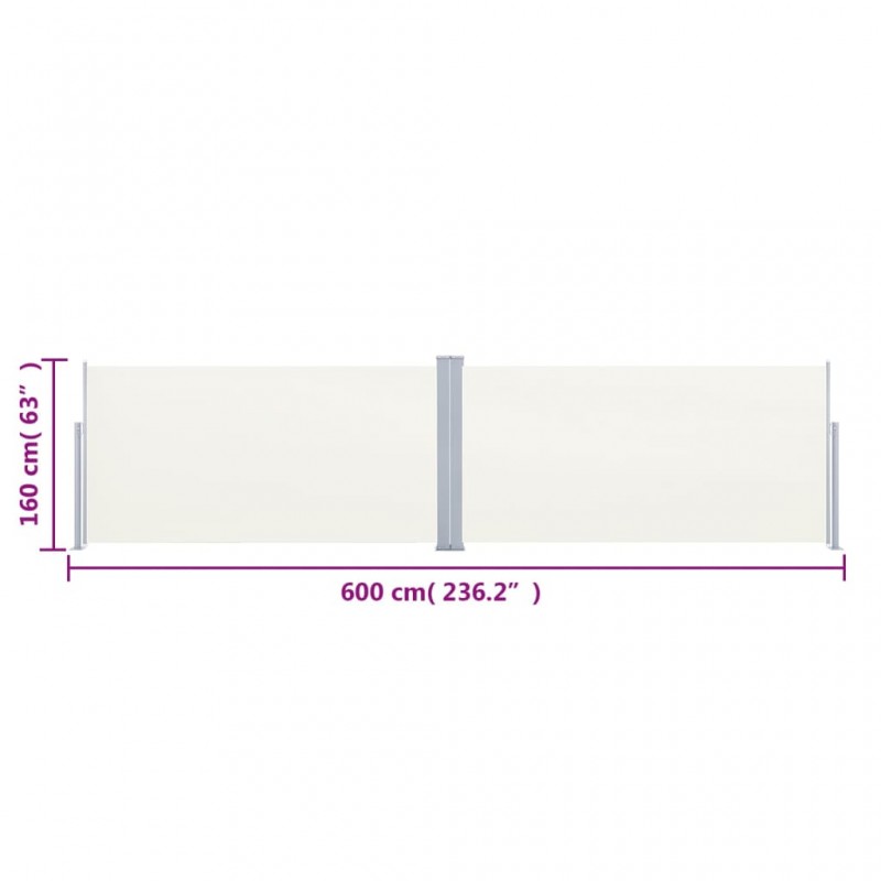 Σκίαστρο Πλαϊνό Πτυσσόμενο Κρεμ 160 x 600 εκ.