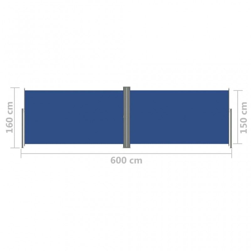 Σκίαστρο Πλαϊνό Πτυσσόμενο Μπλε 160 x 600 εκ.