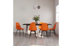 Καρέκλες Τραπεζαρίας 6 τεμ. Πορτοκαλί από Πολυπροπυλένιο