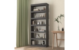 Ραφιέρα/Διαχωριστικό Χώρου Γκρι 80x30x199,5 εκ. Μασίφ Πεύκο