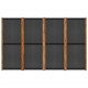 Διαχωριστικό δωματίου με 4 πάνελ μαύρο από ξύλο ακακίας και τεξτιλίνη 280x180 εκ