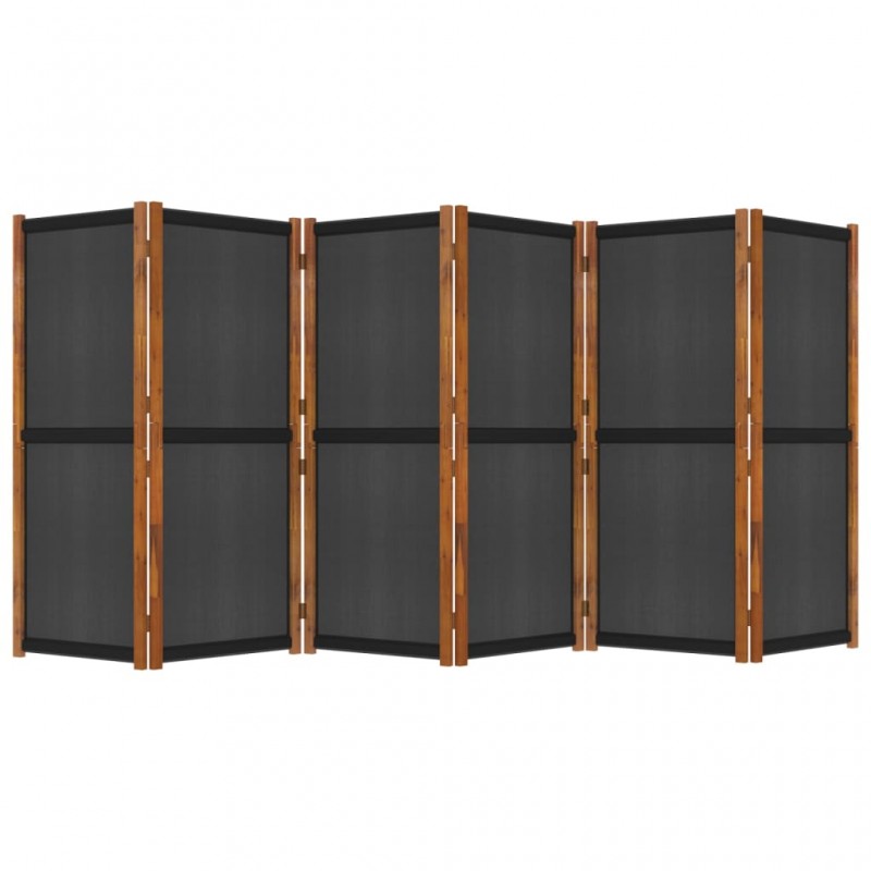 Διαχωριστικό Δωματίου με 6 Πάνελ Μαύρο 420 x 180 εκ.