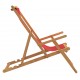 Καρέκλα Παραλίας Πτυσσόμενη Κόκκινη από Μασίφ Ξύλο Teak
