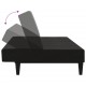 Καναπές Κρεβάτι Διθέσιος Μαύρο από Ύφασμα Μικροϊνών με Σκαμπό