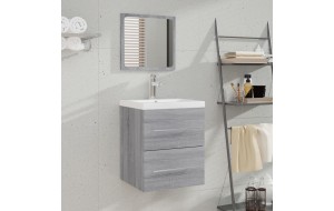 Ντουλάπι Μπάνιου με Καθρέφτη Γκρι Sonoma 41x38,5x48 εκ.