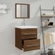 Ντουλάπι Μπάνιου με Καθρέφτη Καφέ δρυς 41x38,5x48 εκ.