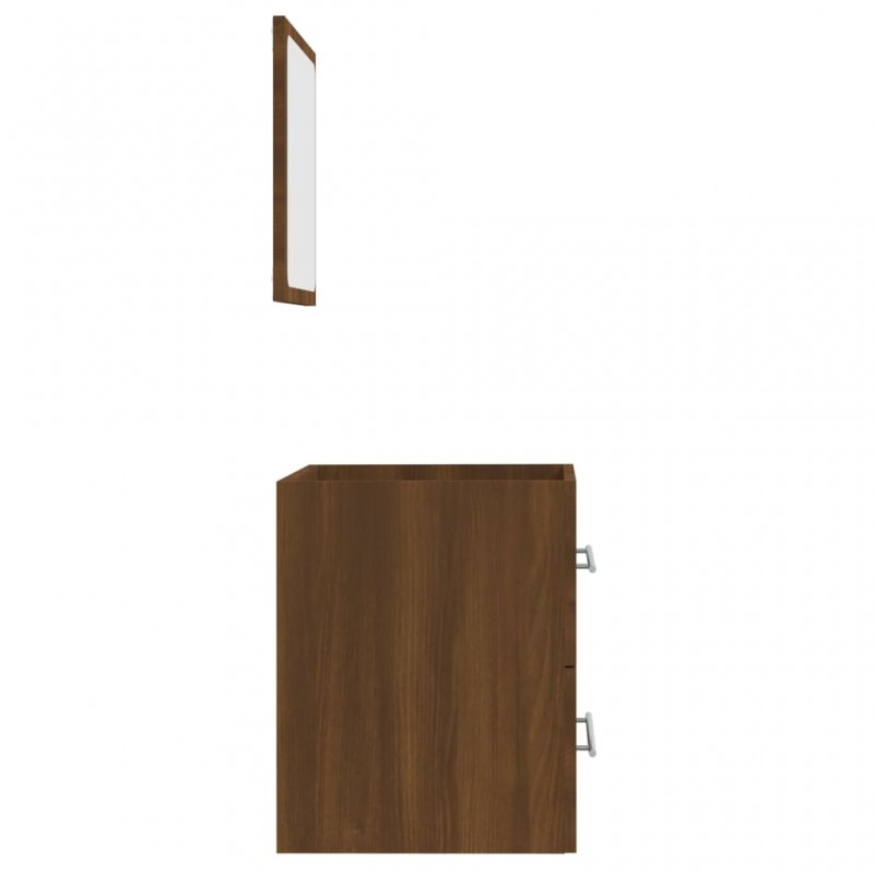 Ντουλάπι Μπάνιου με Καθρέφτη Καφέ δρυς 41x38,5x48 εκ.