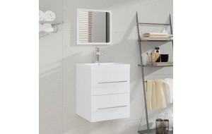 Ντουλάπι Μπάνιου με Καθρέφτη Λευκό 41x38,5x48 εκ.