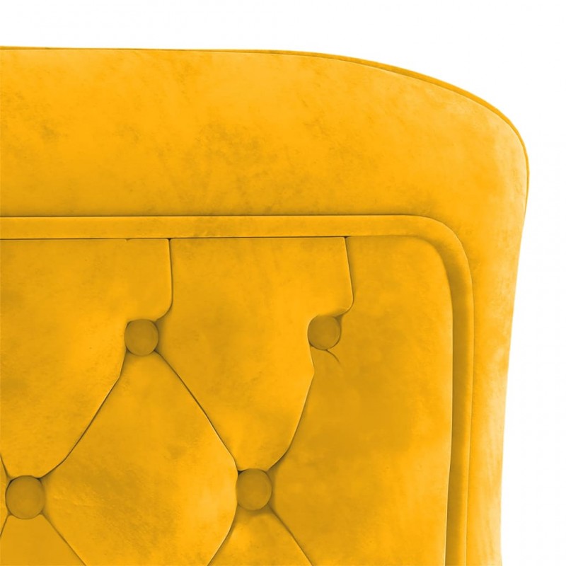 Καρέκλα Τραπεζαρίας Κίτρινο Μουσταρδί Βελούδινη