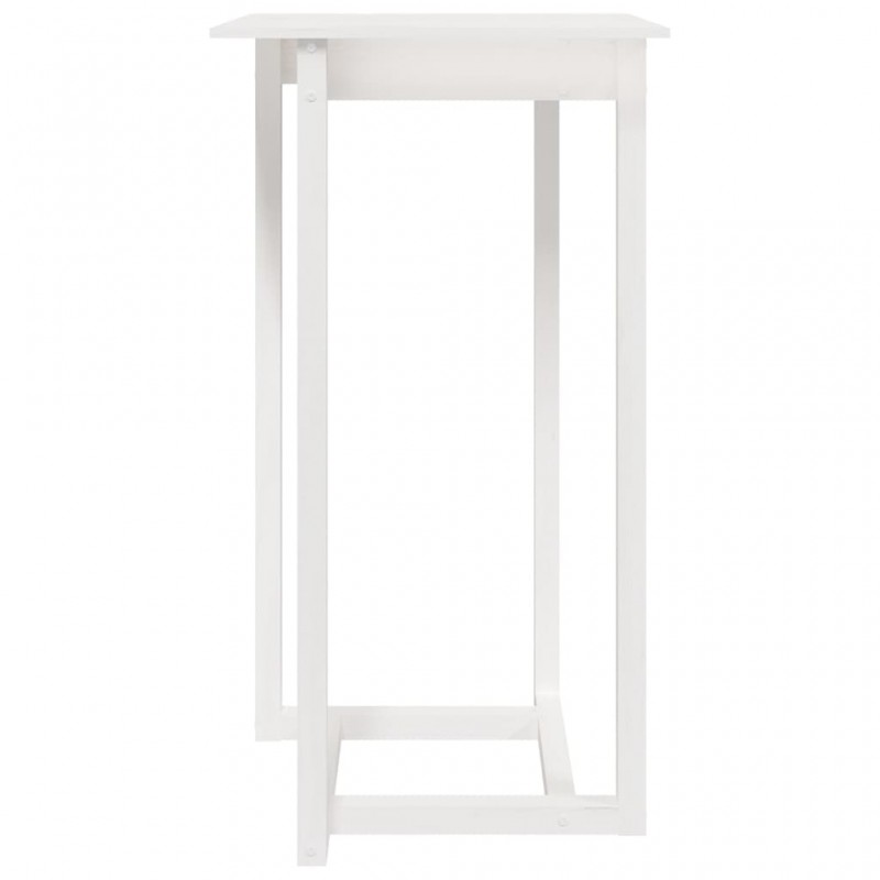 Τραπέζι Μπαρ Λευκό 60 x 60 x 110 εκ. από Μασίφ Ξύλο Πεύκου