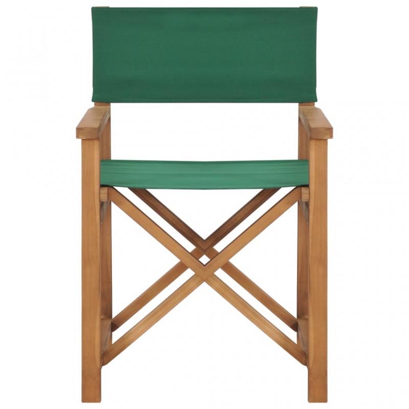 Καρέκλες Σκηνοθέτη 2 τεμ. Πράσινες από Μασίφ Ξύλο Teak
