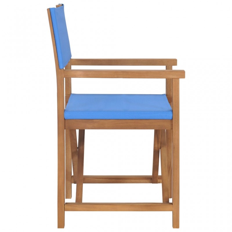 Καρέκλες Σκηνοθέτη 2 τεμ. Μπλε από Μασίφ Ξύλο Teak