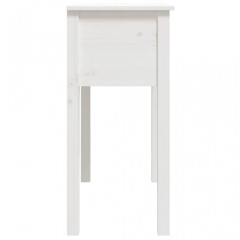 Τραπέζι Κονσόλα Λευκό 75 x 35 x 75 εκ. από Μασίφ Ξύλο Πεύκου