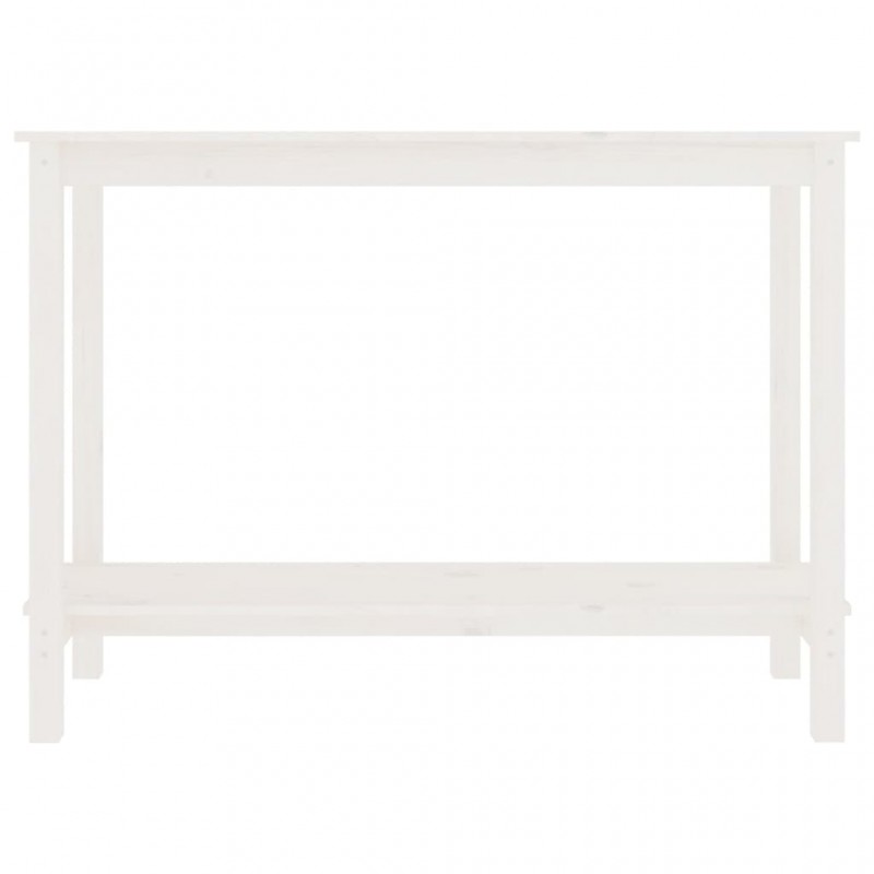 Τραπέζι Κονσόλα Λευκό 110 x 40 x 80 εκ. από Μασίφ Ξύλο Πεύκου
