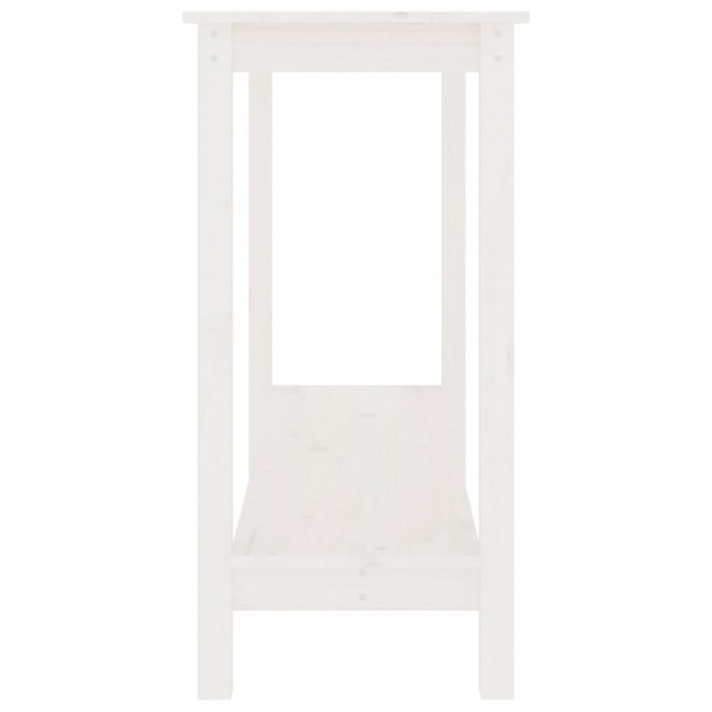 Τραπέζι Κονσόλα Λευκό 110 x 40 x 80 εκ. από Μασίφ Ξύλο Πεύκου