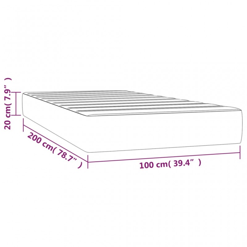 Στρώμα με Pocket Springs Μπλε 100x200x20 εκ. Υφασμάτινο