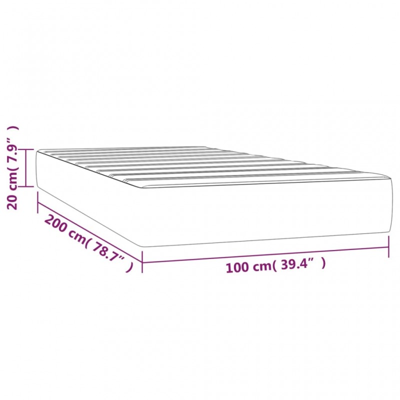 Στρώμα με Pocket Springs Μαύρο 100x200x20 εκ. Υφασμάτινο