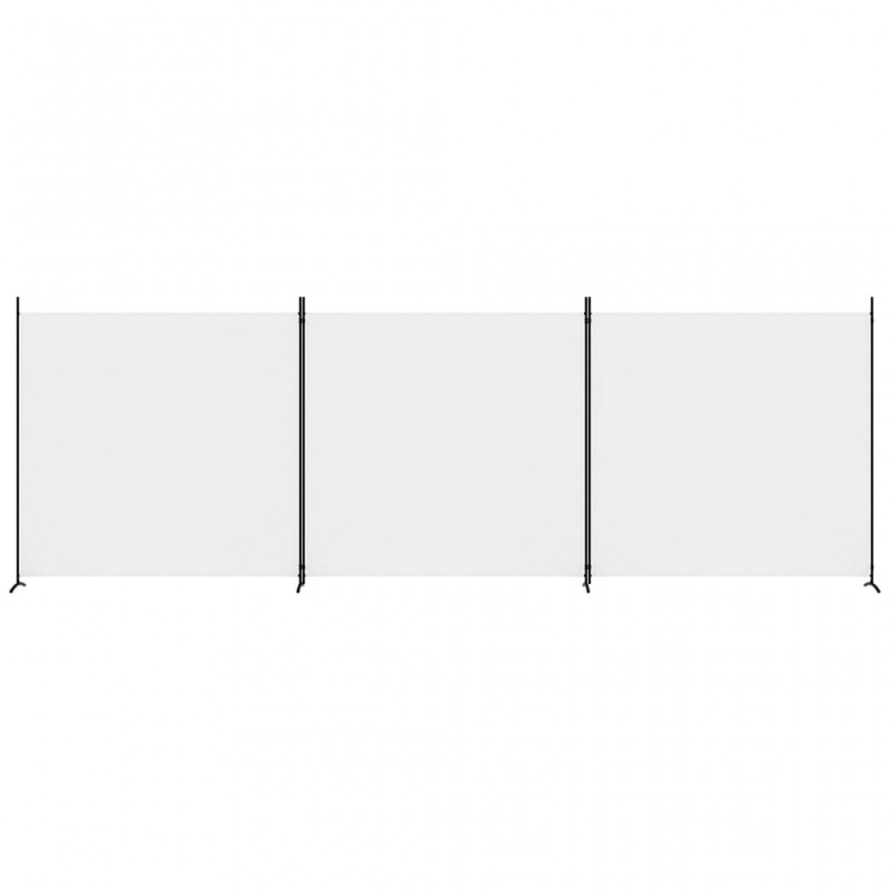 Διαχωριστικό Δωματίου με 3 Πάνελ Λευκό 525x180 εκ. από Ύφασμα