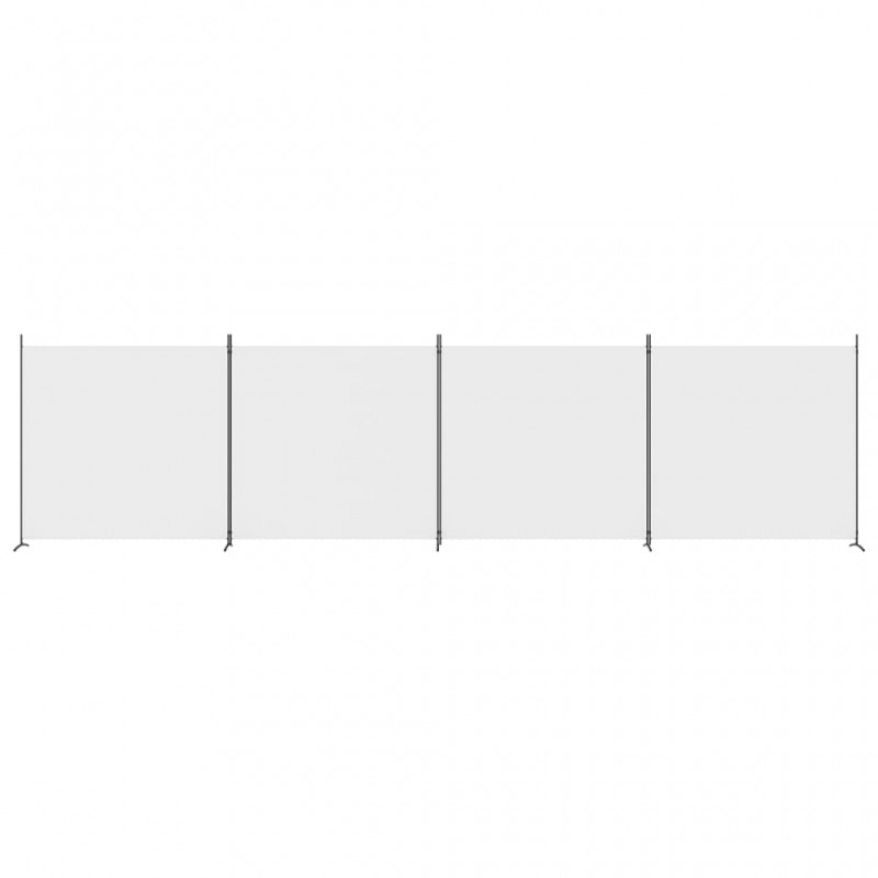Διαχωριστικό Δωματίου με 4 Πάνελ Λευκό 698x180 εκ. από Ύφασμα