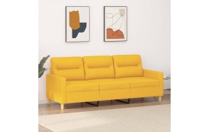 Καναπές Τριθέσιος Ανοιχτό Κίτρινο 180 εκ. Υφασμάτινος