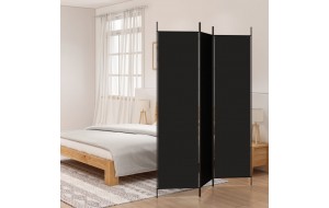 Διαχωριστικό Δωματίου με 3 Πάνελ Μαύρο 150x200 εκ. από Ύφασμα