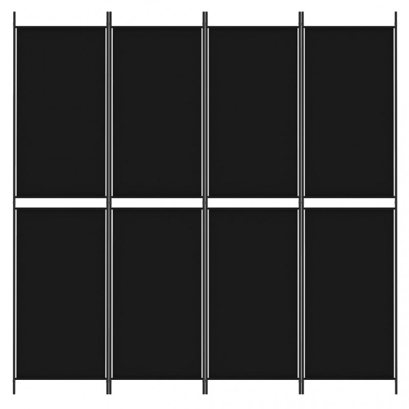 Διαχωριστικό Δωματίου με 4 Πάνελ Μαύρο 200x200 εκ. από Ύφασμα