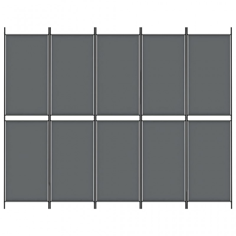 Διαχωριστικό Δωματίου με 5 Πάνελ Ανθρακί 250x200 εκ. από Ύφασμα