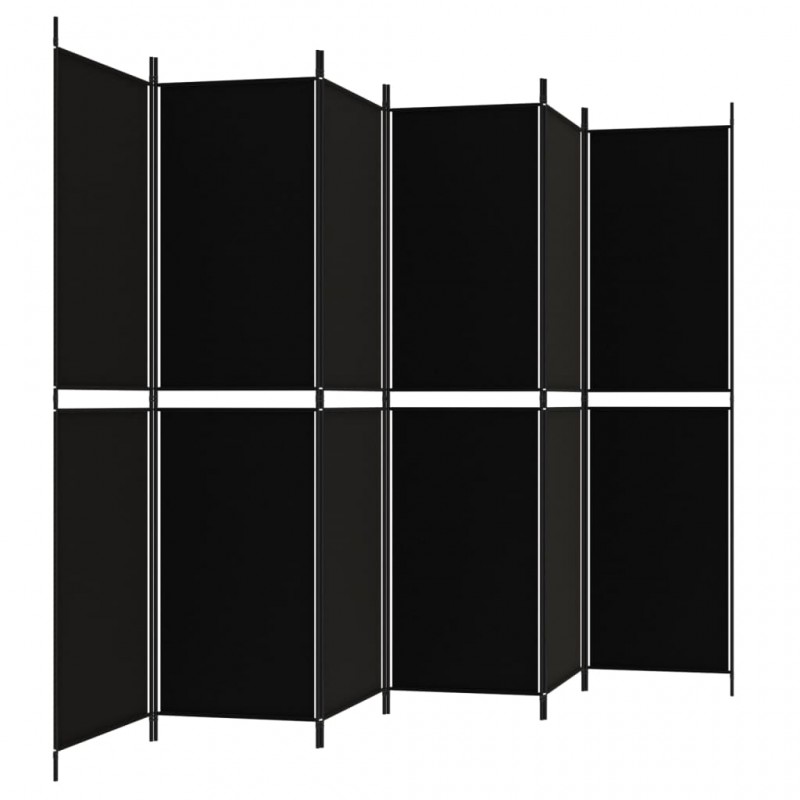 Διαχωριστικό Δωματίου με 6 Πάνελ Μαύρο 300x200 εκ. από Ύφασμα