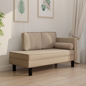 Καναπές Κρεβάτι Διθέσιος Καπουτσίνο από Συνθετικό Δέρμα