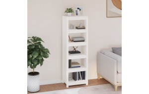 Βιβλιοθήκη Λευκή 50 x 35 x 154 εκ. από Μασίφ Ξύλο Πεύκου