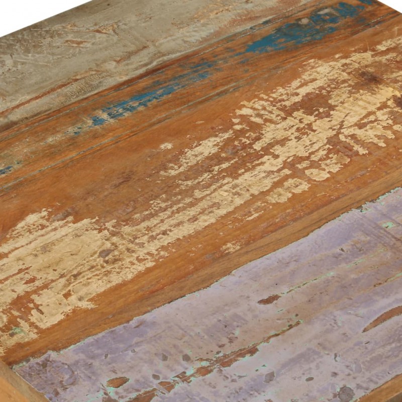 Τραπεζάκι σαλονιού με μικτά χρώματα από μασίφ ανακυκλωμένο ξύλο 60x60x35 εκ
