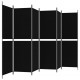 Διαχωριστικό Δωματίου με 6 Πάνελ Μαύρο 300x180 εκ. από Ύφασμα