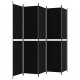 Διαχωριστικό Δωματίου με 5 Πάνελ Μαύρο 250x220 εκ. από Ύφασμα