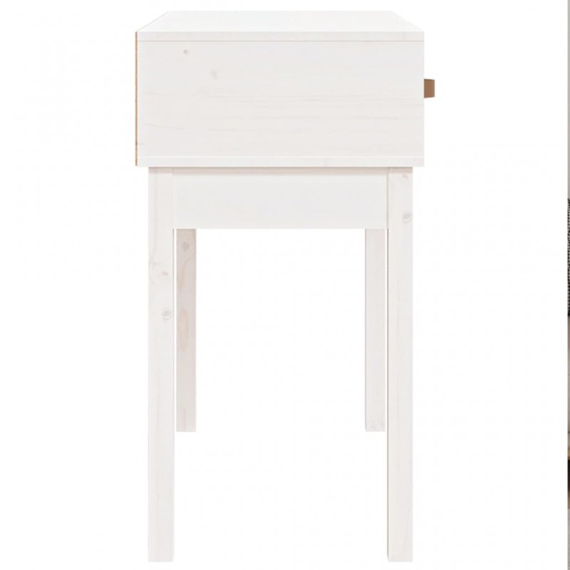 Τραπέζι Κονσόλα Λευκό 76,5 x 40 x 75 εκ. από Μασίφ Ξύλο Πεύκου