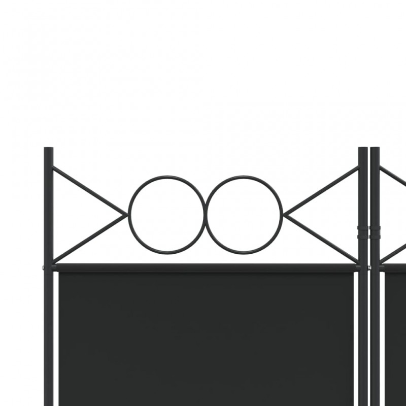 Διαχωριστικό Δωματίου με 4 Πάνελ Μαύρο 160x220 εκ. Υφασμάτινο