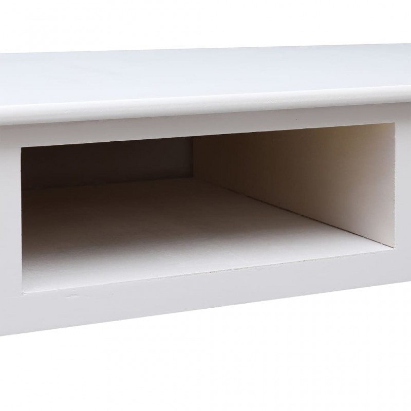 Γραφείο από μασίφ ξύλο παυλώνιας σε λευκό χρώμα 108x45x76 εκ