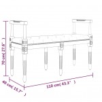 Πάγκος Σκούρο Γκρι 110 x 40 x 70 εκ. Υφασμάτινος