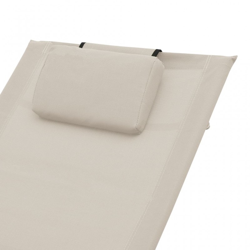 Ξαπλώστρα κρεμ από textilene με μαξιλάρι