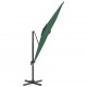 Ομπρέλα κρεμαστή πράσινη με ιστό από αλουμίνιο 400x300 εκ