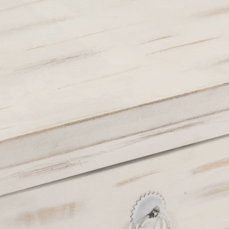 Κομοδίνο λευκό από μασίφ ξύλο μάνγκο 40x30x50 εκ