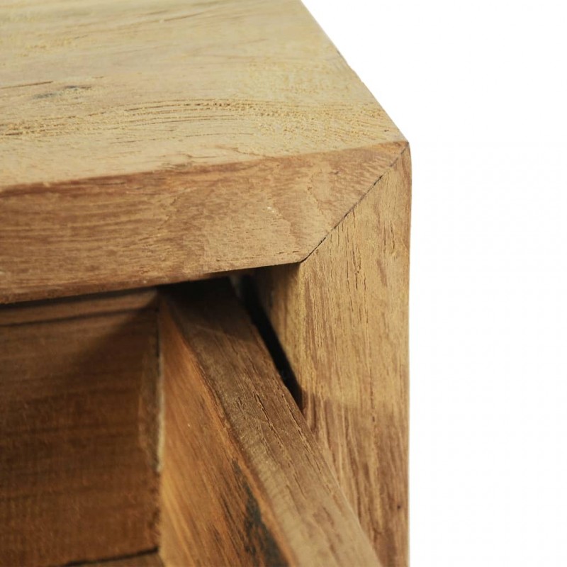 Κομοδίνα σετ δύο τεμαχίων από μασίφ ξύλο teak 40x30x50 εκ
