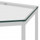 Τραπέζι Σαλονιού Ασημί 60x53x50 εκ. Ανοξείδωτο Ατσάλι και Γυαλί