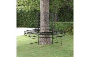 Παγκάκι δέντρου κυκλικό από μαύρο ατσάλι 137x100 εκ