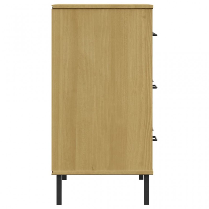 Συρταριέρα OSLO με 3 Συρτάρια Καφέ 77 x 40 x 79,5 εκ. Μασίφ Ξύλο